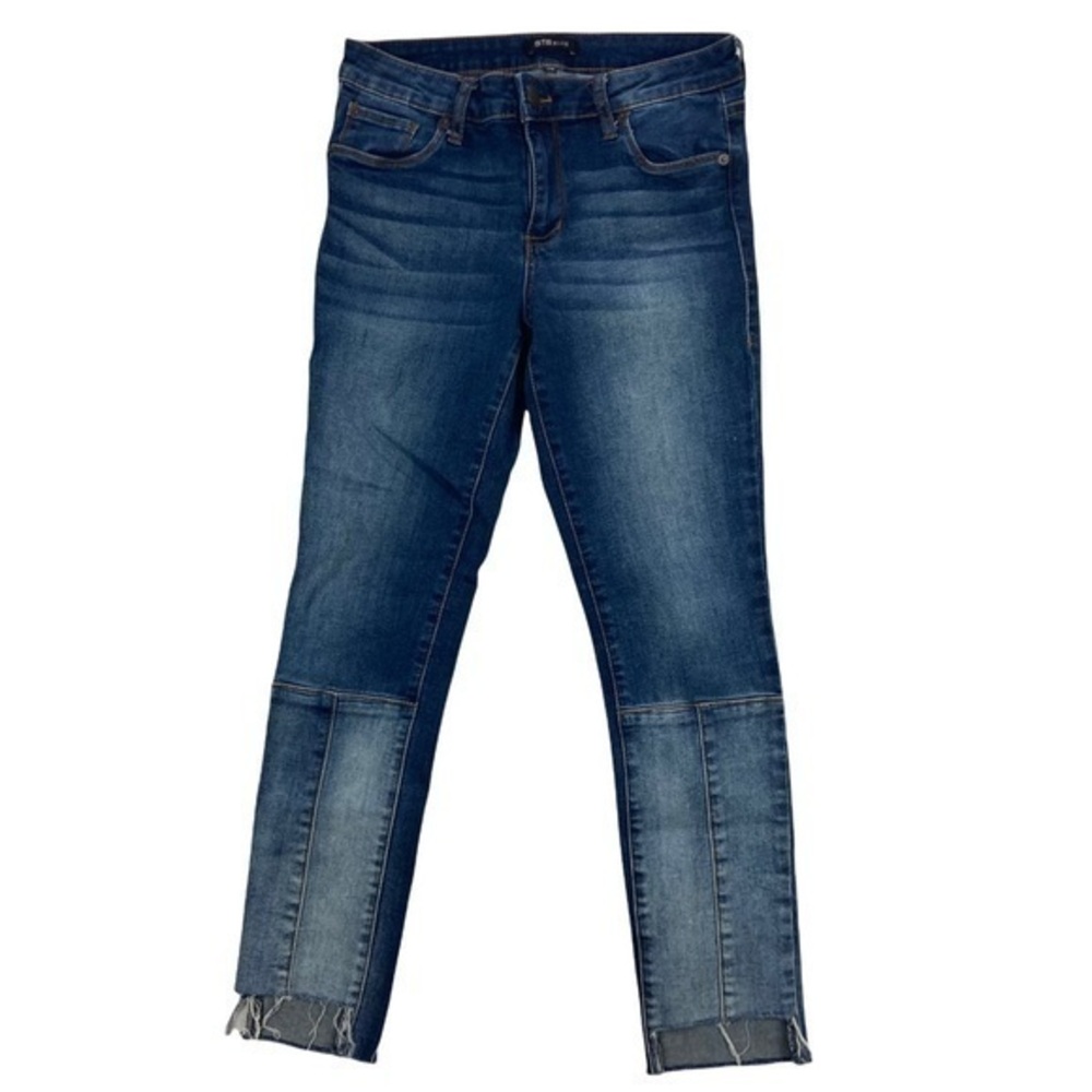 STS Blue Medium Wash Paneled Denim Step Hem Jean
